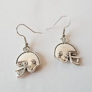 🍁3/$25 Rhinestone Football Helmet Earrings